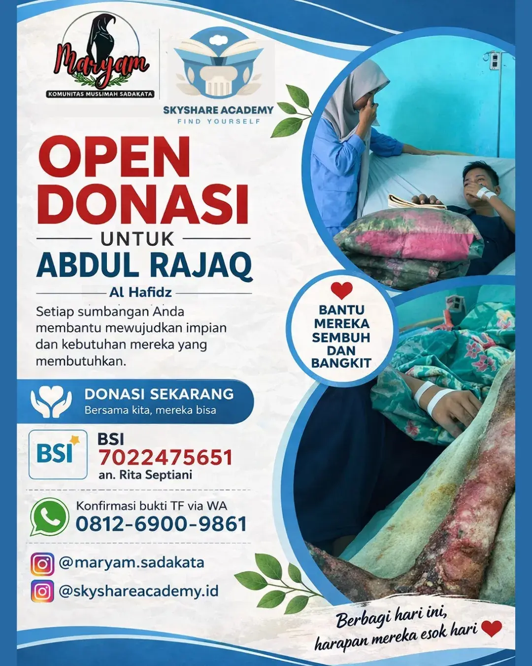 Open Donasi untuk Abdul Rajaq Al Hafidz